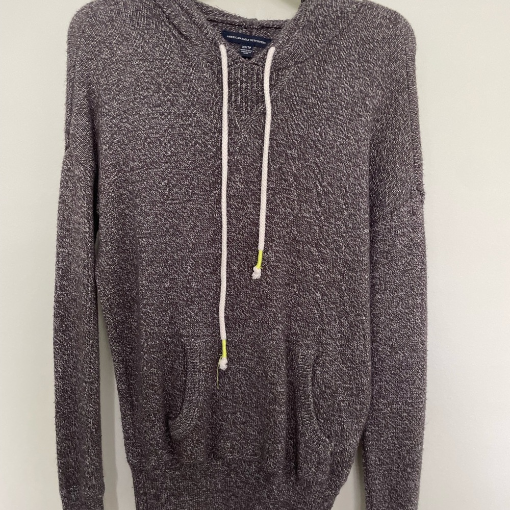 Brown knit hoodie